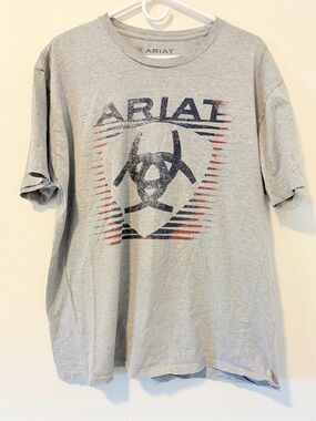 Ariat Men's XL Heather Gray Graphic Tee Shield Logo Western Workwear